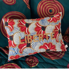 Embroidered wax cushion...