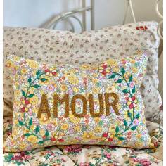 Embroidered cushion AMOUR