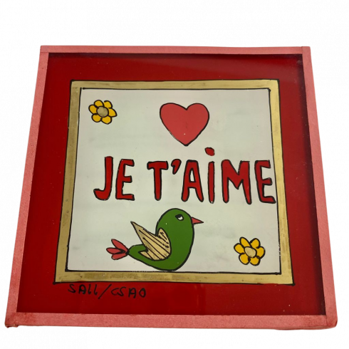 Peinture sous verre 10x10 JE TAIME