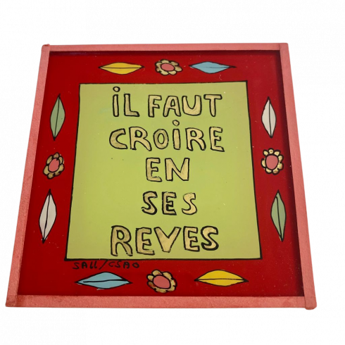 Painting under glass 10x10 IL FAUT...