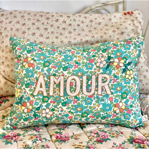 Embroidered cushion AMOUR