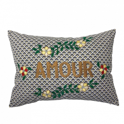 Embroidered cushion AMOUR