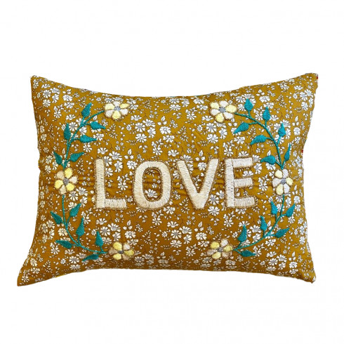 Embroidered cushion LOVE