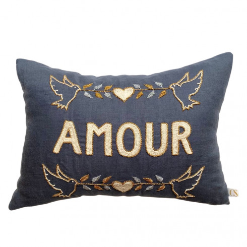 Embroidered cushion AMOUR