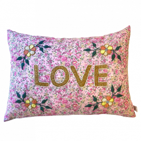 Embroidered cushion LOVE