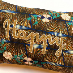 Embroidered cushion HAPPY 2