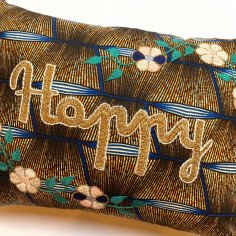 Embroidered cushion HAPPY 2