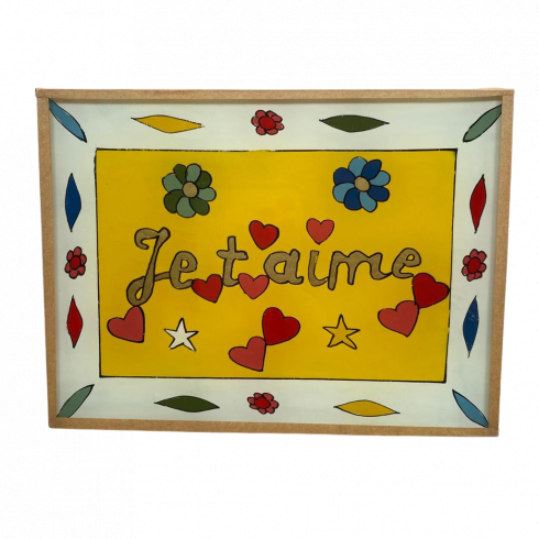 Peinture sous verre 16x12 JE TAIME