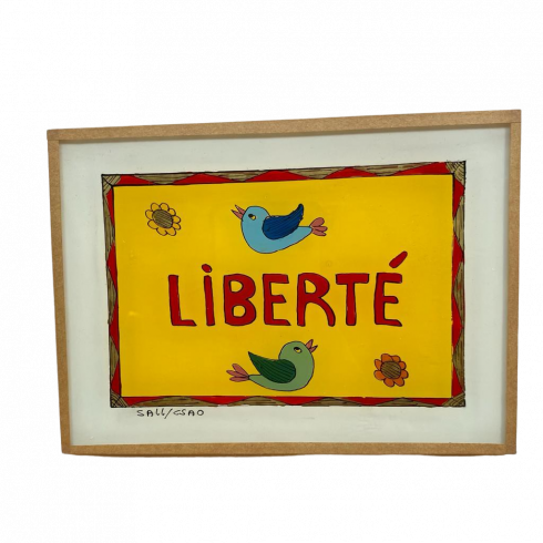 Painting under glass 16x12 cm - Liberté