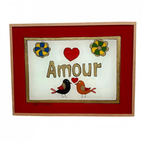 Peinture sous verre 16x12