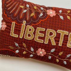 Embroidered cushion LIBERTE 2