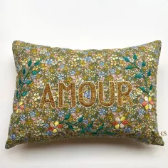 Embroidered cushion AMOUR