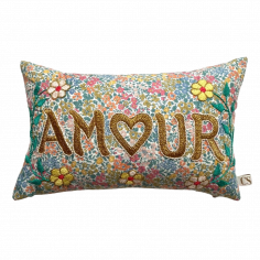Mini embroidered cushion AMOUR