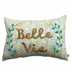 Coussin brodé Belle Vie