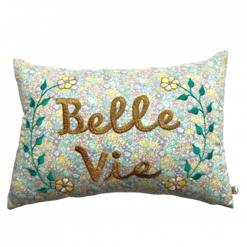 Embroidered cushion Belle Vie