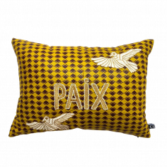 Embroidered wax cushion PAIX