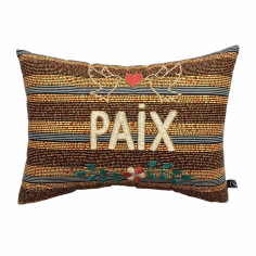 Embroidered wax cushion PAIX