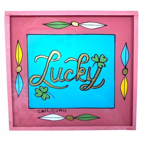 Peinture sous verre 10x10 LUCKY