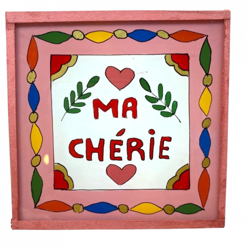 Peinture sous verre 10x10 MA CHERIE