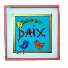 Peinture sous verre 10x10 PAIX