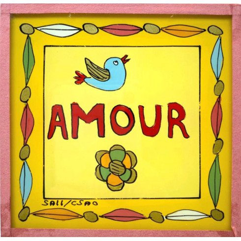 Peinture sous verre 10x10 AMOUR