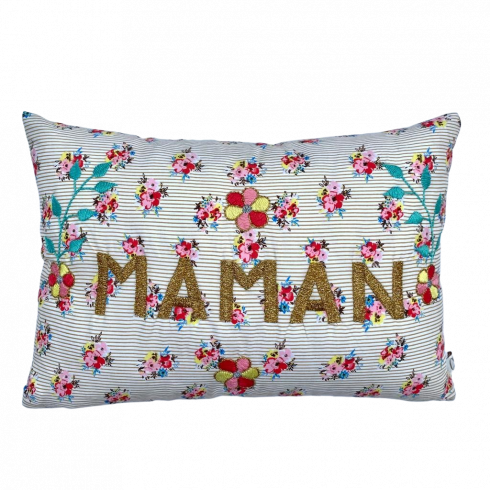 Coussin brodé MAMAN