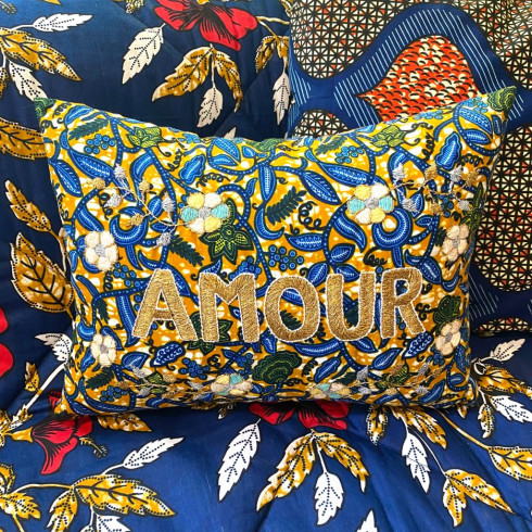 Embroidered cushion AMOUR
