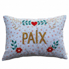 Embroidered wax cushion PAIX