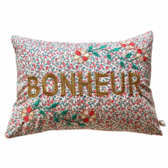 Embroidered cushion BONHEUR