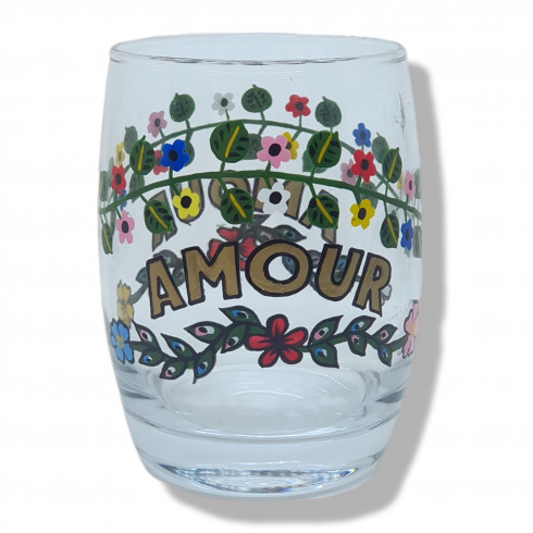 Verre peint à la main AMOUR