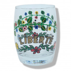 Verre peint à la main LIBERTE