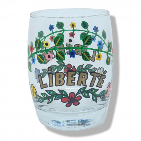 Verre peint à la main LIBERTE