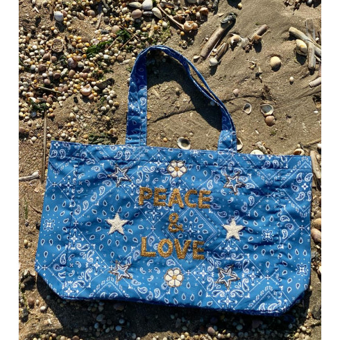 Kossiwa bag embroidered PEACE AND LOVE