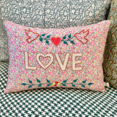 Embroidered cushion LOVE