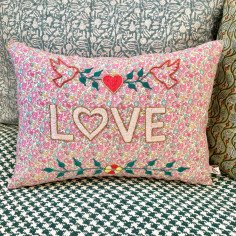 Embroidered cushion LOVE