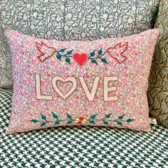 Embroidered cushion LOVE