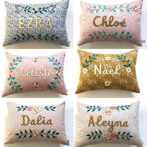 Coussin brodé personnalisé