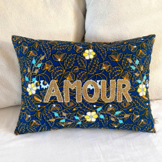 Embroidered cushion AMOUR