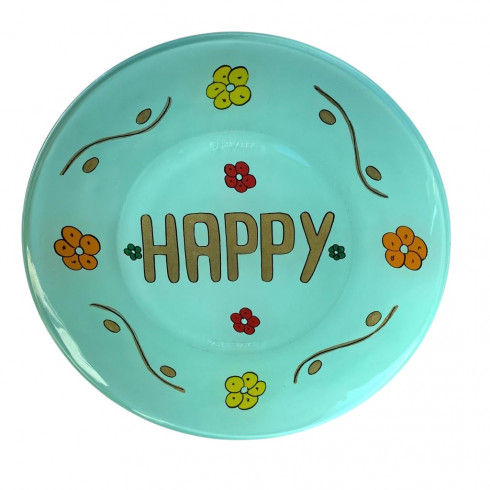 Dessert Hand painted plate - Green -...