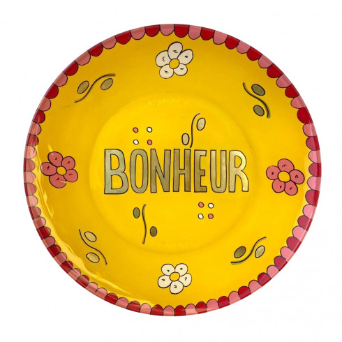 Dessert Hand painted plate - Yellow...