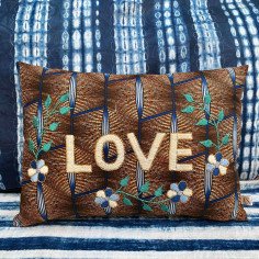 Embroidered cushion LOVE