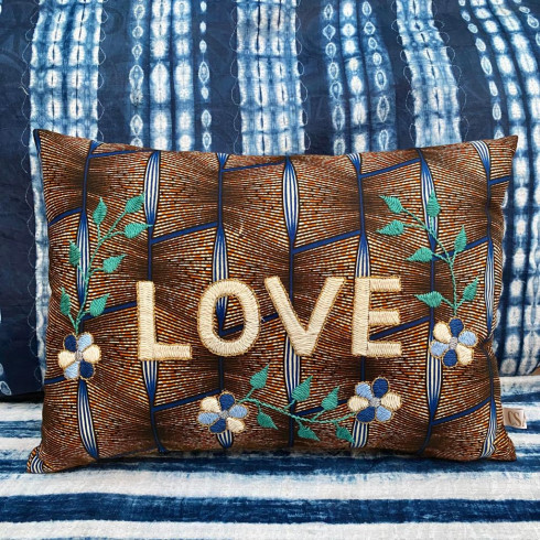Embroidered cushion LOVE