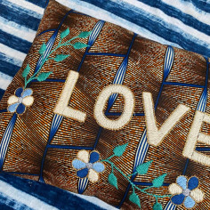 Embroidered cushion LOVE 2