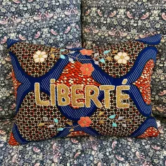 Embroidered cushion LIBERTE 2