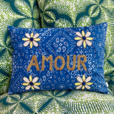 Embroidered cushion AMOUR