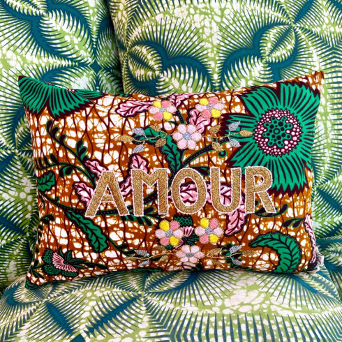 Embroidered cushion AMOUR