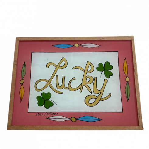 Peinture sous verre 16x12- LUCKY