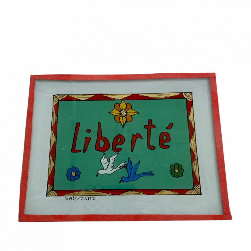 Peinture sous verre 16x12- LIBERTE