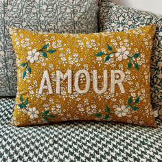 Embroidered cushion AMOUR
