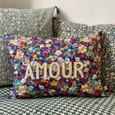 Embroidered cushion AMOUR